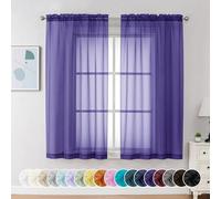 Chyhomenyc Cortinas traslúcidas de 63 pulgadas de largo, 2 paneles, cortinas traslúcidas para filtrar la luz con bolsillo para cortinero, para dormitorio, sala de estar, 42 pulgadas de ancho x 63