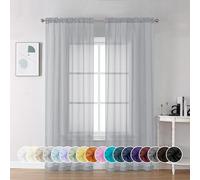 Chyhomenyc Cortinas traslúcidas de Gasa de 213.4 cm de Largo, 2 Paneles, filtran la luz, con Bolsillo para Barra, para Dormitorio, Sala de Estar, Cada una de 107.7 cm de Ancho x 213.4 cm de Largo