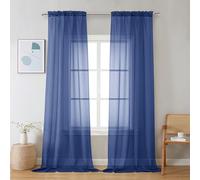Chyhomenyc Cortinas traslúcidas de gasa de 96 pulgadas de largo, 2 paneles, filtran la luz, suaves, aireadas, elegantes, para dormitorio, sala de estar, decoración de bodas, fiestas, 42 pulgadas de