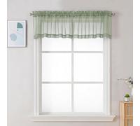 Chyhomenyc Cortinas traslúcidas para Ventana, 42 x 14 Pulgadas, 2 Unidades, cenefas filtrantes de luz, Bolsillos para cortinero, Cortinas Transparentes de Gasa para Sala de Estar, baño, sótano, Color