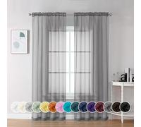 Chyhomenyc Juego de 2 Paneles de Cortinas traslúcidas de 84 Pulgadas de Largo, Ligeras, sólidas, Elegantes, para Dormitorio, Sala de Estar (42x84 Pulgadas, Gris carbón)