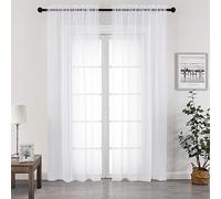 Chyhomenyc Juego de 2 Paneles de Cortinas traslúcidas de Gasa sólida filtrantes de luz para Dormitorio, Sala de Estar, Cada uno de 42 Pulgadas de Ancho x 96 Pulgadas de Largo, 8 pies de Largo, Juego