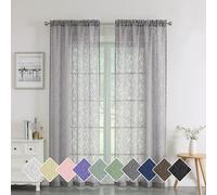 Chyhomenyc Marilyn - Cortinas traslúcidas de 213.3 cm de largo, 2 paneles, filtrantes de luz, con clip de hoja 3D, textura jacquard para ventana de dormitorio, sala de estar, 96.5 cm de ancho x 213.4