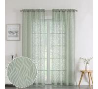 Chyhomenyc Marilyn - Cortinas traslúcidas de 213 cm de Largo, 2 Paneles, Transpirables, filtran la luz, con Clip de Hoja 3D, Cortinas texturizadas de Jacquard para Ventana de Dormitorio, Sala de