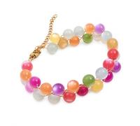 CHYIFSHIYM Pulsera de cristal que cambia de color para mujer, pulsera ajustable de cuentas de cristal natural con cierre de tono dorado, cuentas de color luz solar, regalo de joyería de verano