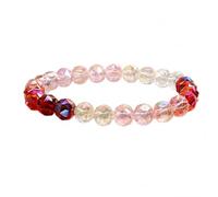 CHYIFSHIYM Pulsera de cuentas de arcoíris para mujer, pulsera de cuentas de cristal natural con cuentas facetadas coloridas, regalo de joyería de verano multicolor para cumpleaños, vacaciones