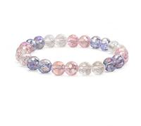 CHYIFSHIYM Pulsera de cuentas de arcoíris para mujer, pulsera de cuentas de cristal natural con cuentas facetadas coloridas, regalo de joyería de verano multicolor para cumpleaños, vacaciones