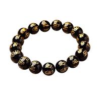 CHYIFSHIYM Pulsera de cuentas de cristal de 12 mm para hombres y mujeres, pulsera curativa de piedras preciosas naturales, pulsera elástica ajustable para protección, energía y regalo, joyería