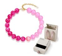 CHYIFSHIYM Pulsera de cuentas de cristal natural de 20 mm, pulsera de cuentas degradadas verdes con cierre ajustable en tono dorado y cadena extensora, joyería de verano en la playa con caja de regalo