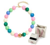 CHYIFSHIYM Pulsera de cuentas de cristal natural de 20 mm, pulsera de cuentas degradadas verdes con cierre ajustable en tono dorado y cadena extensora, joyería de verano en la playa con caja de regalo