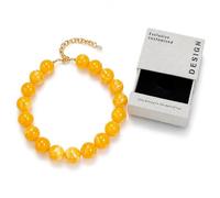CHYIFSHIYM Pulsera de cuentas de cristal natural de 20 mm, pulsera de cuentas degradadas verdes con cierre ajustable en tono dorado y cadena extensora, joyería de verano en la playa con caja de regalo