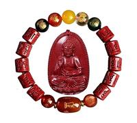 CHYIFSHIYM Pulsera de cuentas rojas estilo Feng Shui chino o colgante de guardián, joyería decorativa simbólica, se vende por separado, One Size, Madera de agar, Sin piedra preciosa
