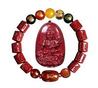 CHYIFSHIYM Pulsera de cuentas rojas estilo Feng Shui chino o colgante de guardián, joyería decorativa simbólica, se vende por separado, One Size, Madera de agar, Sin piedra preciosa