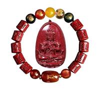 CHYIFSHIYM Pulsera de cuentas rojas estilo Feng Shui chino o colgante de guardián, joyería decorativa simbólica, se vende por separado, One Size, Madera de agar, Sin piedra preciosa