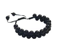 CHYIFSHIYM Pulsera de doble capa de shungite natural, hecha a mano, con cuentas de piedra pulida, para equilibrio, conexión a tierra y apoyo energético, cordón ajustable con bolsa de terciopelo para