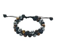 CHYIFSHIYM - Pulsera de Shungite natural con ojo de tigre y piedras de terahercios, hecha a mano con abalorio de doble capa para equilibrio, energía y enfoque, cordón ajustable con bolsa de terciopelo