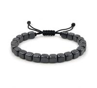 CHYIFSHIYM - Pulsera de Shungite para hombres y mujeres, pulsera de abalorio de cubeta de 8 mm, pulsera de cordón negro ajustable, joyería de Karelia Shungite para uso diario, estilo de yoga y capas