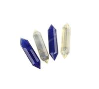 CHYIFSHIYM Varita de citrino natural y cristal azul Vogel de 4.7-5.1 pulgadas (12-13 cm) - Punto de energía de piedras preciosas pulidas multifacéticas