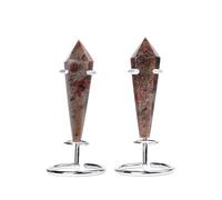 CHYIFSHIYM Varita de piedra solar dorada natural, columna de cristal hexagonal de un solo punto, pieza decorativa pulida cruda, aprox. 10-11 cm