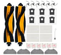Chyodi 29 piezas de accesorios para Dreame D20 Air Plus robot aspirador | Incluye 2 cepillos principales, 4 filtros HEPA, 4 almohadillas de limpieza, 6 cepillos laterales, 6 bolsas para el polvo