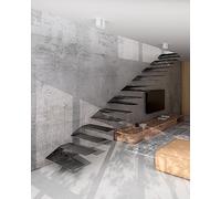 CHYRKA® Escalera flotante de acero 2 en 1, moderna, 90 cm, izquierda (STL01.090, industrial)