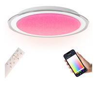 chysongoods 55W Φ53cm Plafón De Techo LED Compatible Con Alexa Google Assistant Altavoz Bluetooth WIFI Musica Mando RGB Regulable Cambia De Color Para Dormitorio Juvenil Niños Cocina Comedor Salon