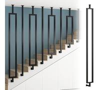 CHZDPP Balaustres de Escalera Barandilla Lateral para escaleras inclinadas, barrotes Personalizables en Negro/Dorado para escaleras, para áticos/sótanos/Tiendas/hoteles(Black (B),77cm/30.3in)