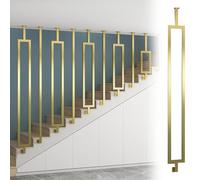 CHZDPP Balaustres de Escalera Personalizables Balaústres metálicos para escaleras, Columna de balaústre Universal para escaleras Rectas e inclinadas, para Oficina, Hotel o ático(Gold (B),27in/69cm)