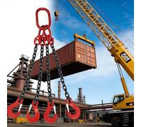 CHZDPP Cadenas de elevación Forte rodamiento de Carga 4 piernas Cadena Eslinga, Profesional G80 MN-Acero Cadenas de elevación para el manejo, para fábrica/Sitio de construcción/Puerto(5T,13.1ft(4m))