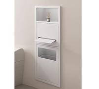 CHZDPP Cubo de basura Estante empotrado para papel higiénico y artículos de aseo, nicho de pared con cubo de basura extraíble, nicho de ducha oculto para hoteles/hogares(Color 3)