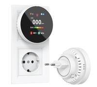 CHZHVAN Detector de Monóxido de Carbono y Gas con Enchufe, Combinado Detector de CO 4 en 1 con Sensor de Temperatura y Humedad, Alarma Sonora para Hogar y Caravana, 1 Pieza