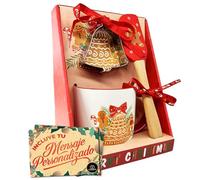 Cia&Co Set Taza Navideña Campana 380 ml + Espátula Repostera y Molde para Galletas · Caja Regalo Festiva + Tarjeta Personalizable Idea Perfecta para Amigo Invisible y Detalles de Navidad