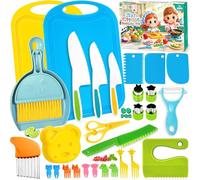CIA NBIFN Juego de cuchillos infantiles de 30 piezas, cuchillos de cocina Montessori seguros para niños a partir de 3 años para cortar frutas o verduras