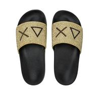 Ciabatta Donna Sun68 Nero Oro Glitter, 37