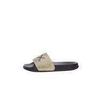 Ciabatta Donna Sun68 Nero Oro Glitter, 40