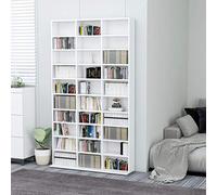 CIADAZ Armario para CDs, Estanteria CD, Libreria, Armarios Modular, Decoración De Muebles, Estanterías para Cds, Organizador Libros, Estanteria Estrecha, Madera contrachapada Blanco 102x16x177,5 cm