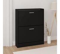 CIADAZ Mueble Zapatero, Zapatero pequeño, Zapatero Armario, Mueble Zapatero Estrecho, Mueble Organizador, Estante Zapatero, Madera contrachapada Negro 59x17x81 cm