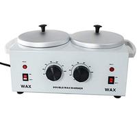Ciaer Calentador eléctrico de Cera de Cera Doble Pot Calentador Profesional Dual Pro Salon Herramienta de eliminación de Pelo Caliente de parafina,Blanco