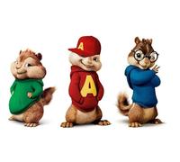 Cialda de oblea para decoraciones y tartas con temática de dibujos animados Alvin Superstar - Chipmunks - Chipettes en discos comestibles para diseño de pastel (MODELO 10)
