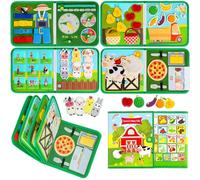 CIANBIFN Busy Board Montessori de Fieltro, Busy Book Granja, Actividades de Aprendizaje Preescolar, Juguete Montessori para 1-4 años, Tabla ocupada Juguetes Regalos para Niños y Niñas Cumpleaños