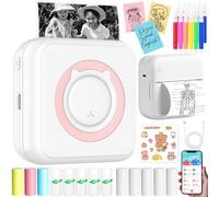 CIANBIFN Mini Impresora para Movil, Impresora Fotográfica, Portátil Mini Impresora Bluetooth Impresora Termica, Movil Impresora Fotos, Inalámbrico Impresora Térmica, para Lista Fotos Nota