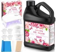 CIANBIFN Resina UV 500 g, Lampara UV resina, Resina Epoxi UV, Fabricación de Joyas, Resinade Curado Ultravioleta dura y Transparente, Mejorada Transparente para Joyería DIY, Moldes, Manualidades