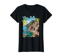 Ciao a Bella Italia Costa de Amalfi Positano Mediterráneo Camiseta gráfica económica, Mujer, Negro, XS