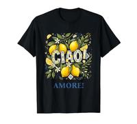 Ciao Amore Italia Limones La Dolce Vita Gráfico Camiseta gráfica económica, Hombre, Negro, L