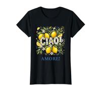 Ciao Amore Italia Limones La Dolce Vita Gráfico Camiseta gráfica económica, Mujer, Negro, M