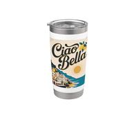Ciao Bella Amalfi Arte vintage de verano italiano Vaso térmico de acero inoxidable de doble pared