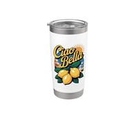 Ciao Bella Amalfi Limón Italia Arte Vintage Vaso térmico de acero inoxidable de doble pared