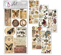 Ciao Bella Art Stickers - Juego de 5 hojas adhesivas transparentes sin cortar (gabinete de curiosidades)