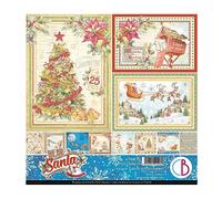 Ciao Bella - Bloc de papel (20,32 x 20,32 cm), diseño de Papá Noel