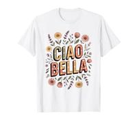 Ciao Bella Italia Floral Retro Minimalista Jardín Amante Flor Camiseta